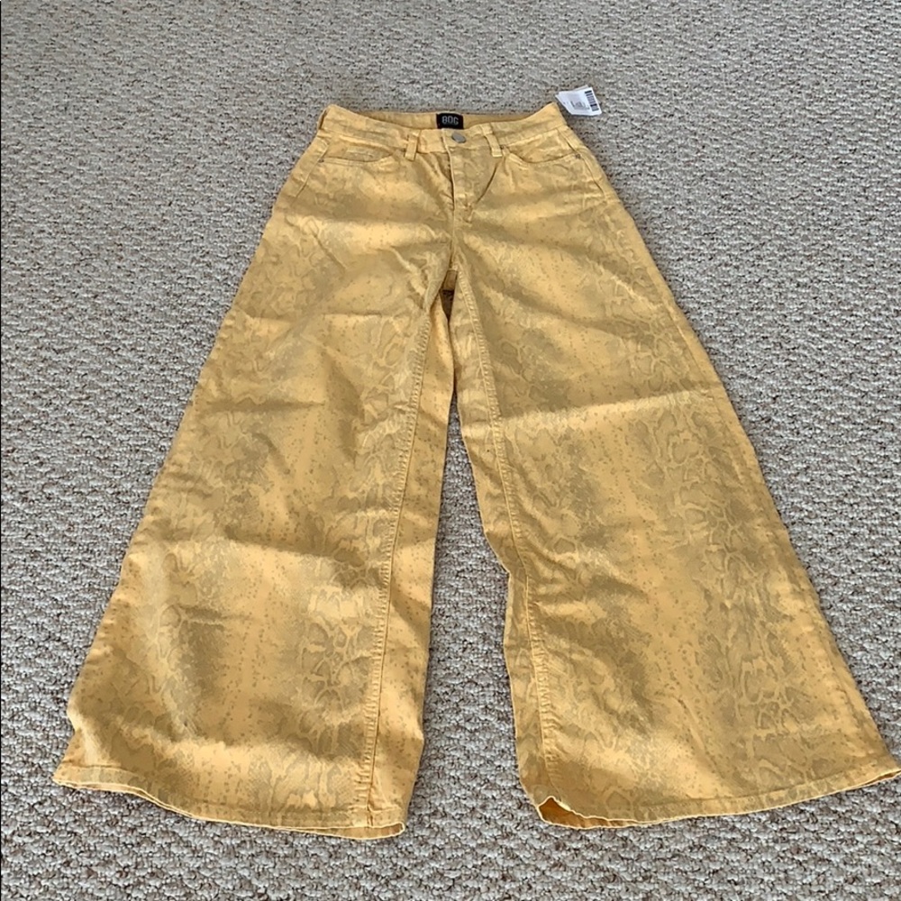 Wide leg snake print jeans